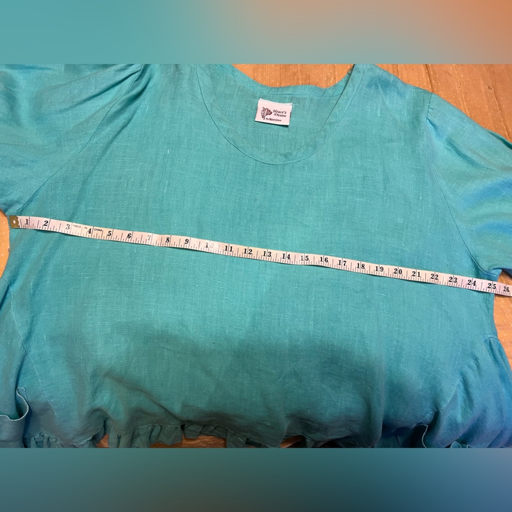 Heart’s Desire by Mary Grace Coastal Blue Ruffle Tunic Shirt Lagenlook XL - Picture 7 of 15